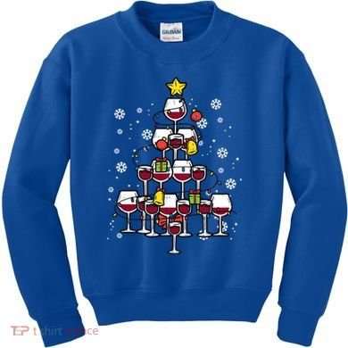 Wine Christmas Tree Xmas Pajamas Pjs Gift Kids Sweatshirt