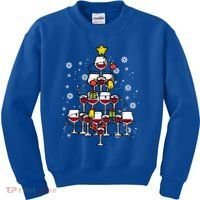 Wine Christmas Tree Xmas Pajamas Pjs Gift Kids Sweatshirt thumb 0