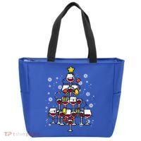 Wine Christmas Tree Xmas Pajamas Pjs Gift Tote Bag thumb 0