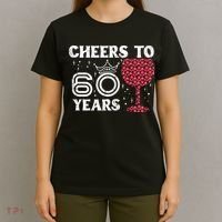 Wo Cheers To 60 Years 60th Birthday Party 60 Years Old Wo T-Shirt thumb 4