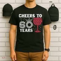 Wo Cheers To 60 Years 60th Birthday Party 60 Years Old Wo T-Shirt thumb 6