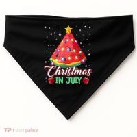 Watermelon Christmas Tree Christmas In July Summer Vacation USA-Made Doggie Bandana thumb 0