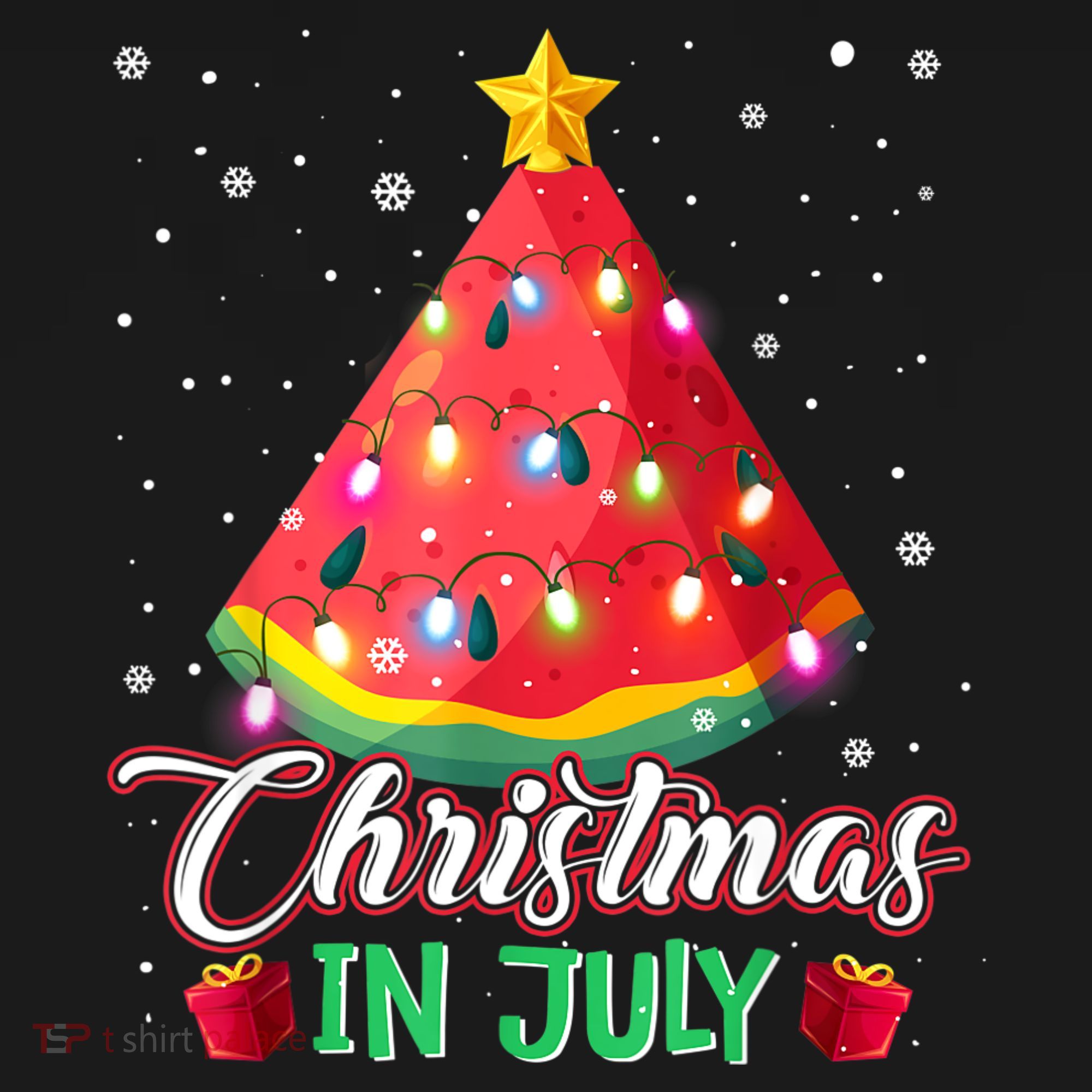 Watermelon Christmas Tree Christmas In July Summer Vacation USA-Made Doggie Bandana