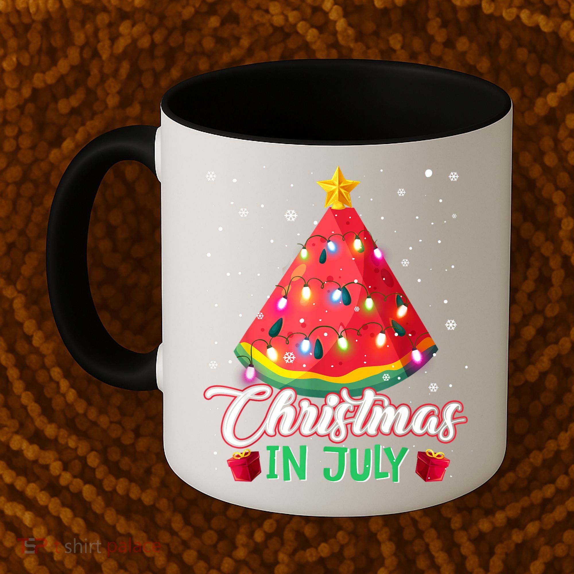 Watermelon Christmas Tree Christmas In July Summer Vacation Coffee Mug