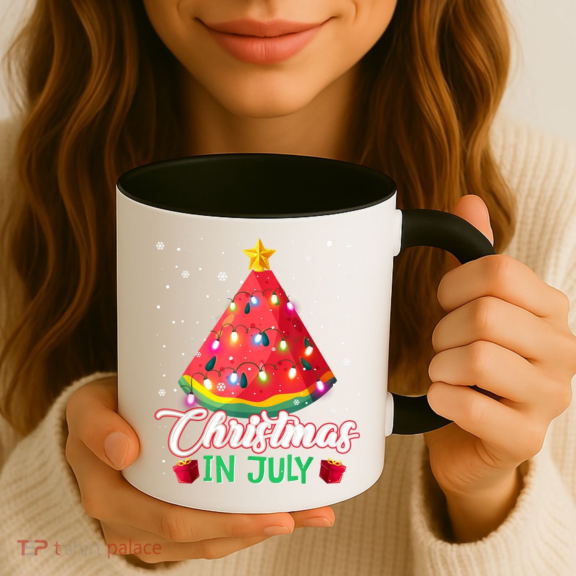 Watermelon Christmas Tree Christmas In July Summer Vacation Coffee Mug