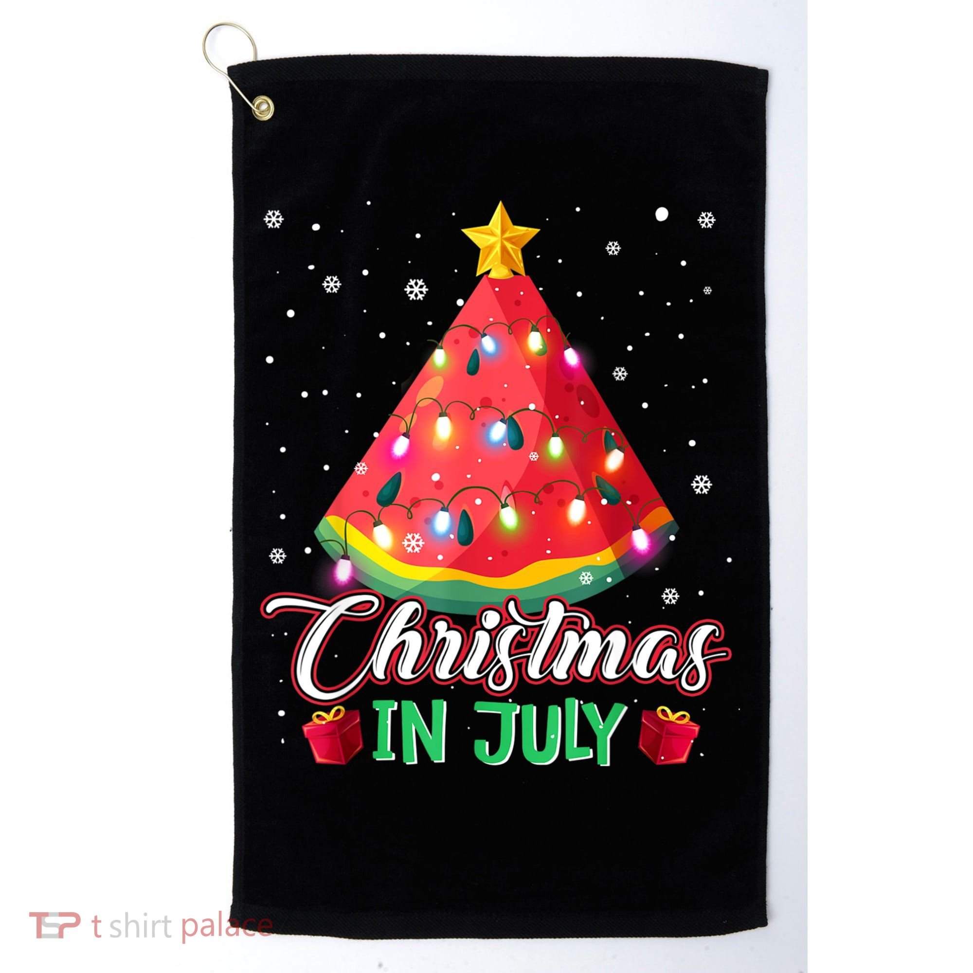 Watermelon Christmas Tree Christmas In July Summer Vacation Golf Towel