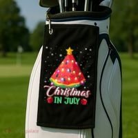 Watermelon Christmas Tree Christmas In July Summer Vacation Golf Towel thumb 2