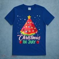 Watermelon Christmas Tree Christmas In July Summer Vacation T-Shirt thumb 5