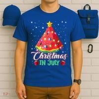 Watermelon Christmas Tree Christmas In July Summer Vacation T-Shirt thumb 6