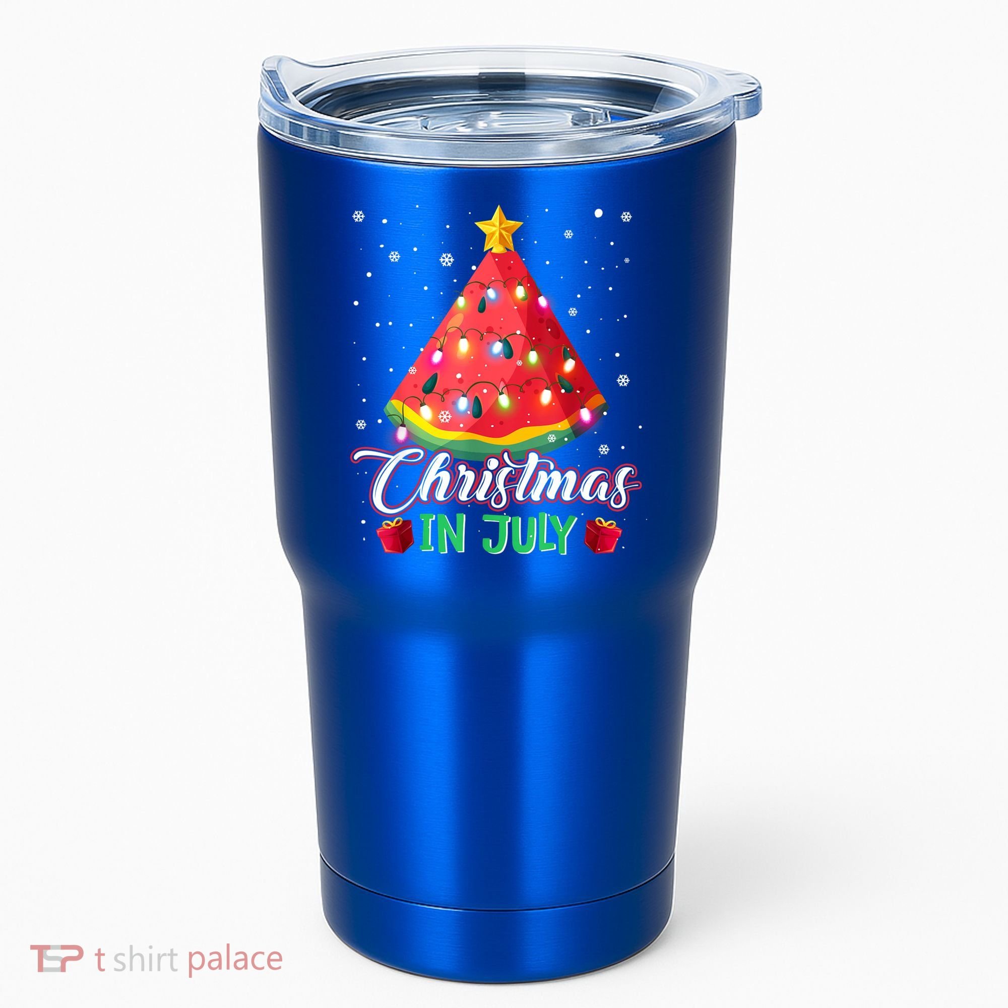Watermelon Christmas Tree Christmas In July Summer Vacation Tumbler