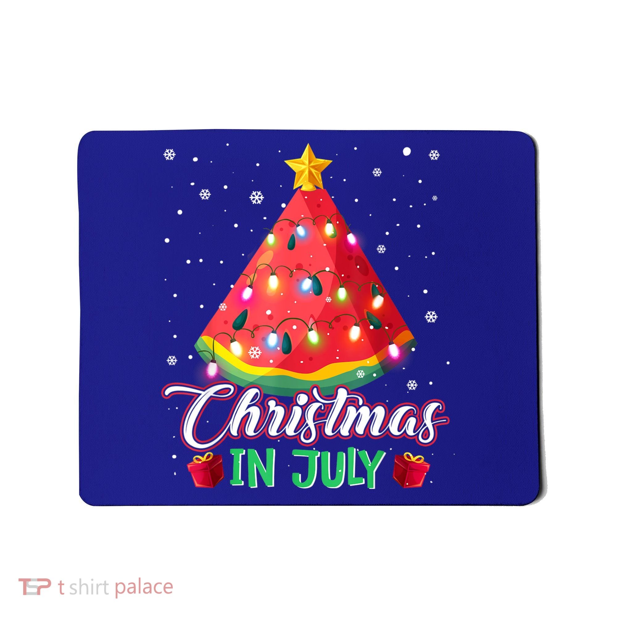 Watermelon Christmas Tree Christmas In July Summer Vacation Mousepad