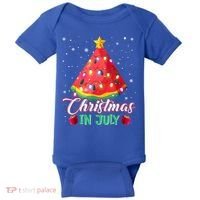 Watermelon Christmas Tree Christmas In July Summer Vacation Baby Bodysuit thumb 0
