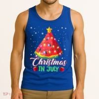Watermelon Christmas Tree Christmas In July Summer Vacation Tank Top thumb 3