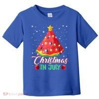 Watermelon Christmas Tree Christmas In July Summer Vacation Toddler T-Shirt thumb 0