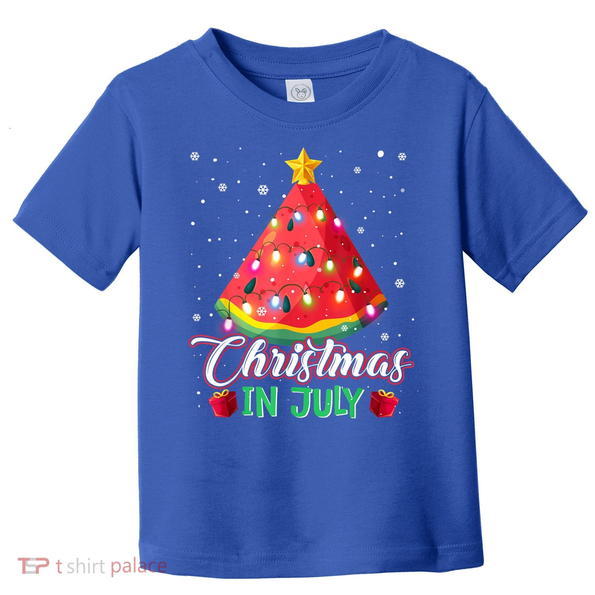Watermelon Christmas Tree Christmas In July Summer Vacation Toddler T-Shirt