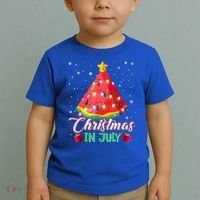 Watermelon Christmas Tree Christmas In July Summer Vacation Toddler T-Shirt thumb 2