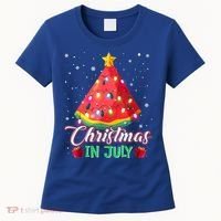Watermelon Christmas Tree Christmas In July Summer Vacation Women's T-Shirt thumb 0