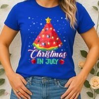 Watermelon Christmas Tree Christmas In July Summer Vacation Women's T-Shirt thumb 2