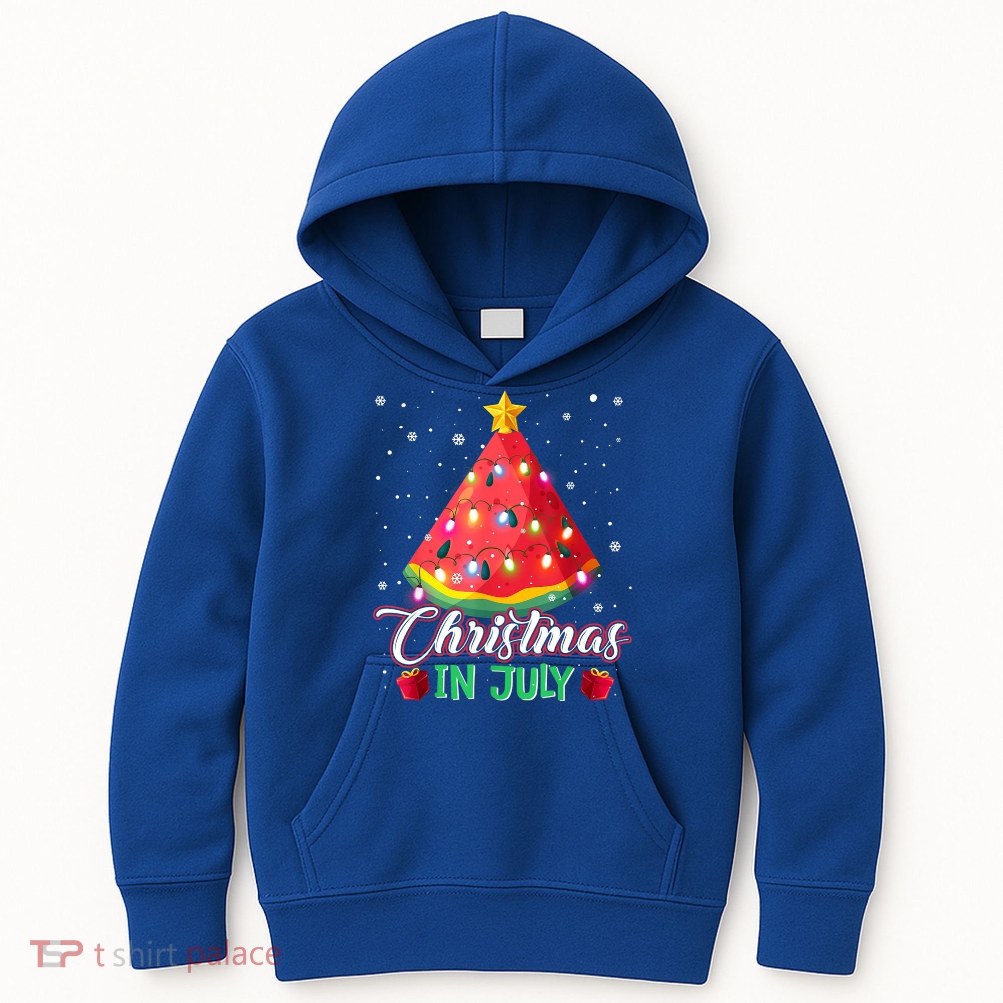 Watermelon Christmas Tree Christmas In July Summer Vacation Kids Hoodie