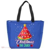 Watermelon Christmas Tree Christmas In July Summer Vacation Tote Bag thumb 0