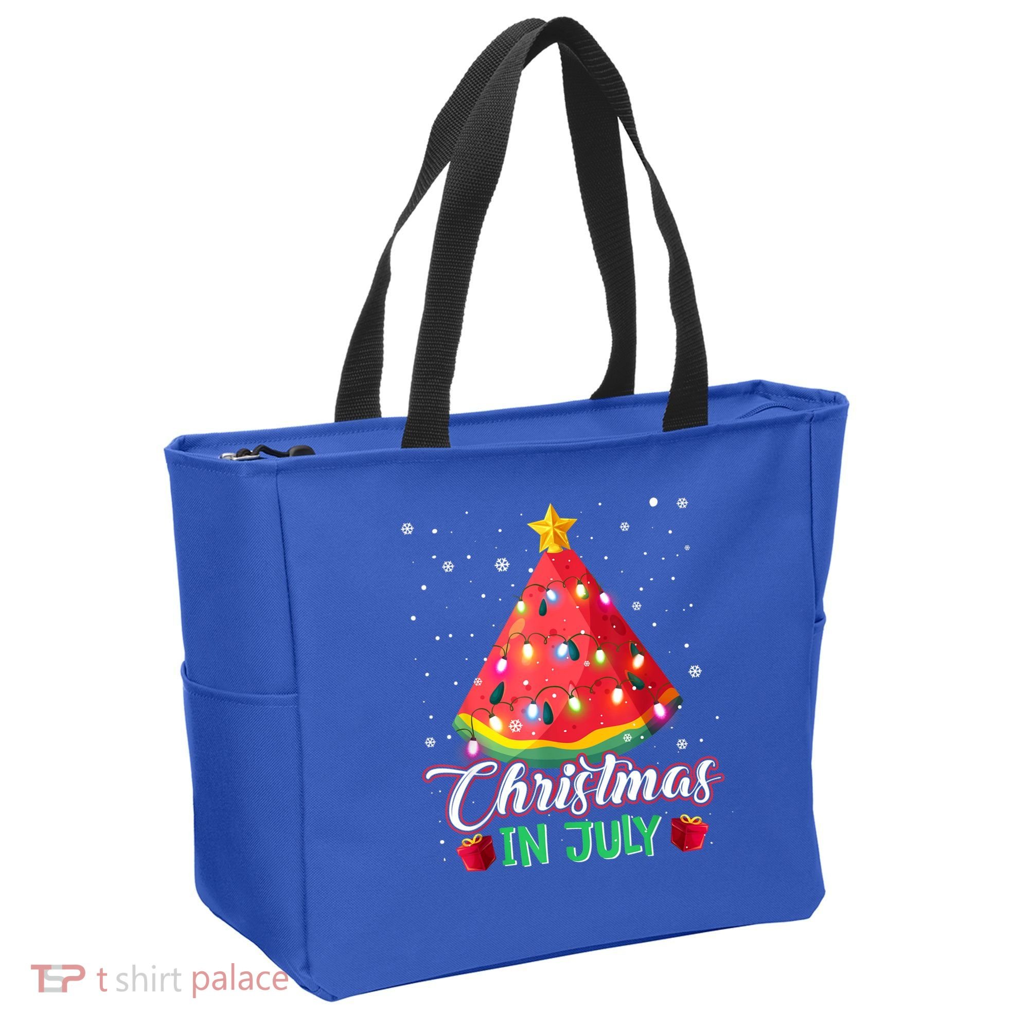 Watermelon Christmas Tree Christmas In July Summer Vacation Tote Bag