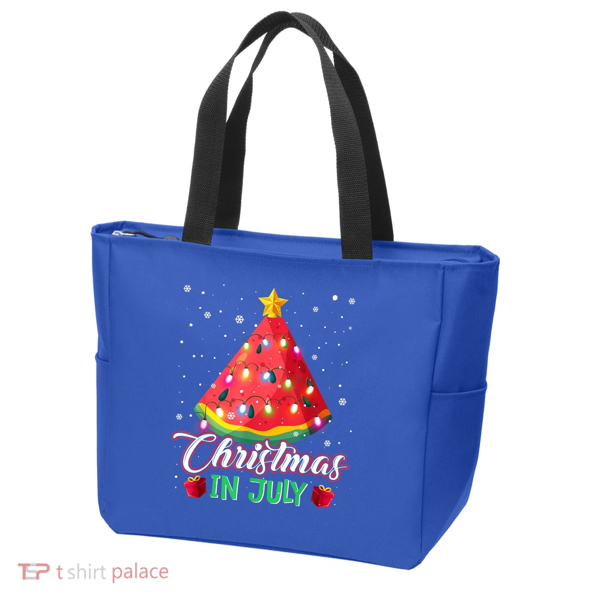 Watermelon Christmas Tree Christmas In July Summer Vacation Tote Bag