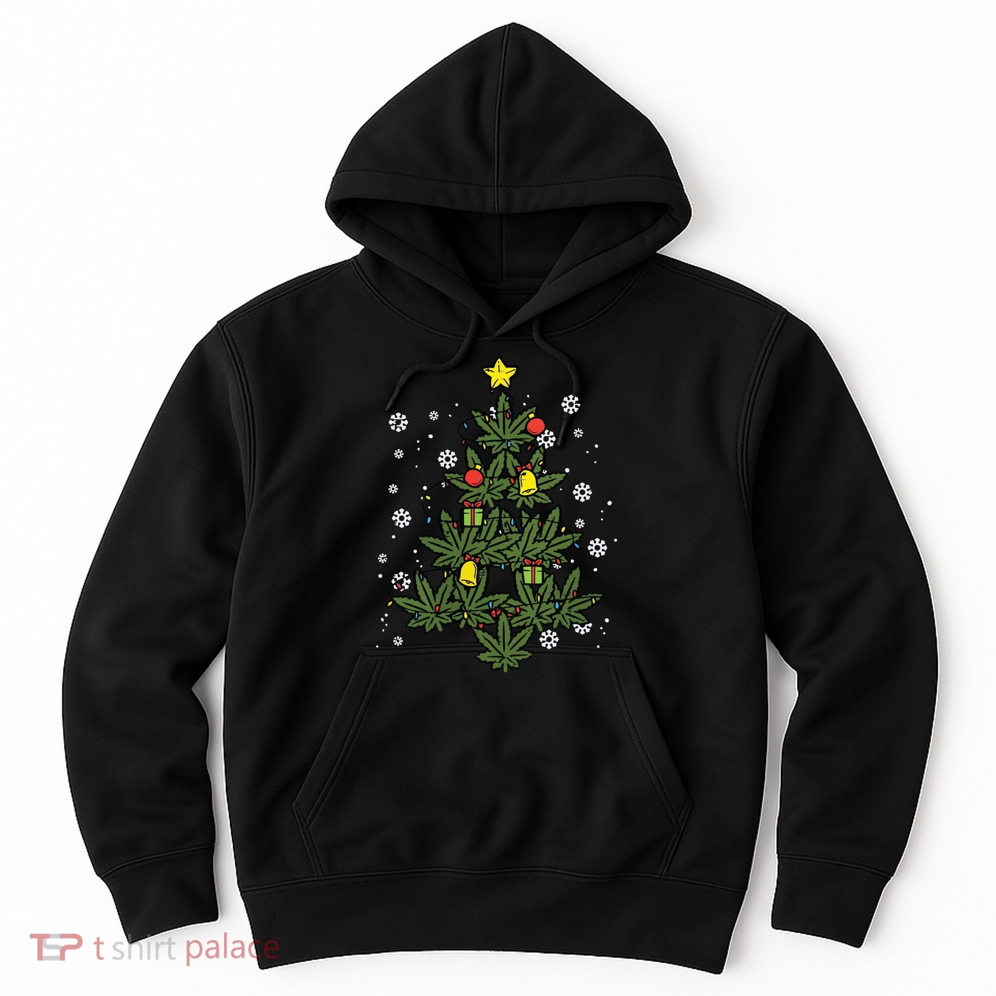 Weed Christmas Tree Xmas Pj 420 Cannabis Marijuana Pot Hoodie