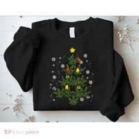 Weed Christmas Tree Xmas Pj 420 Cannabis Marijuana Pot Sweatshirt thumb 2