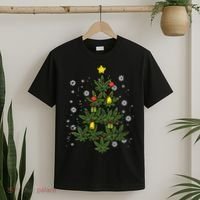 Weed Christmas Tree Xmas Pj 420 Cannabis Marijuana Pot T-Shirt thumb 2