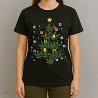 Weed Christmas Tree Xmas Pj 420 Cannabis Marijuana Pot T-Shirt thumb 4
