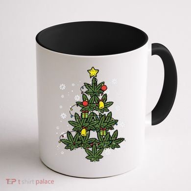 Weed Christmas Tree Xmas Pj 420 Cannabis Marijuana Pot Coffee Mug back