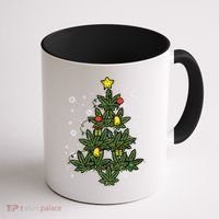 Weed Christmas Tree Xmas Pj 420 Cannabis Marijuana Pot Coffee Mug thumb 1