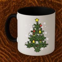 Weed Christmas Tree Xmas Pj 420 Cannabis Marijuana Pot Coffee Mug thumb 2
