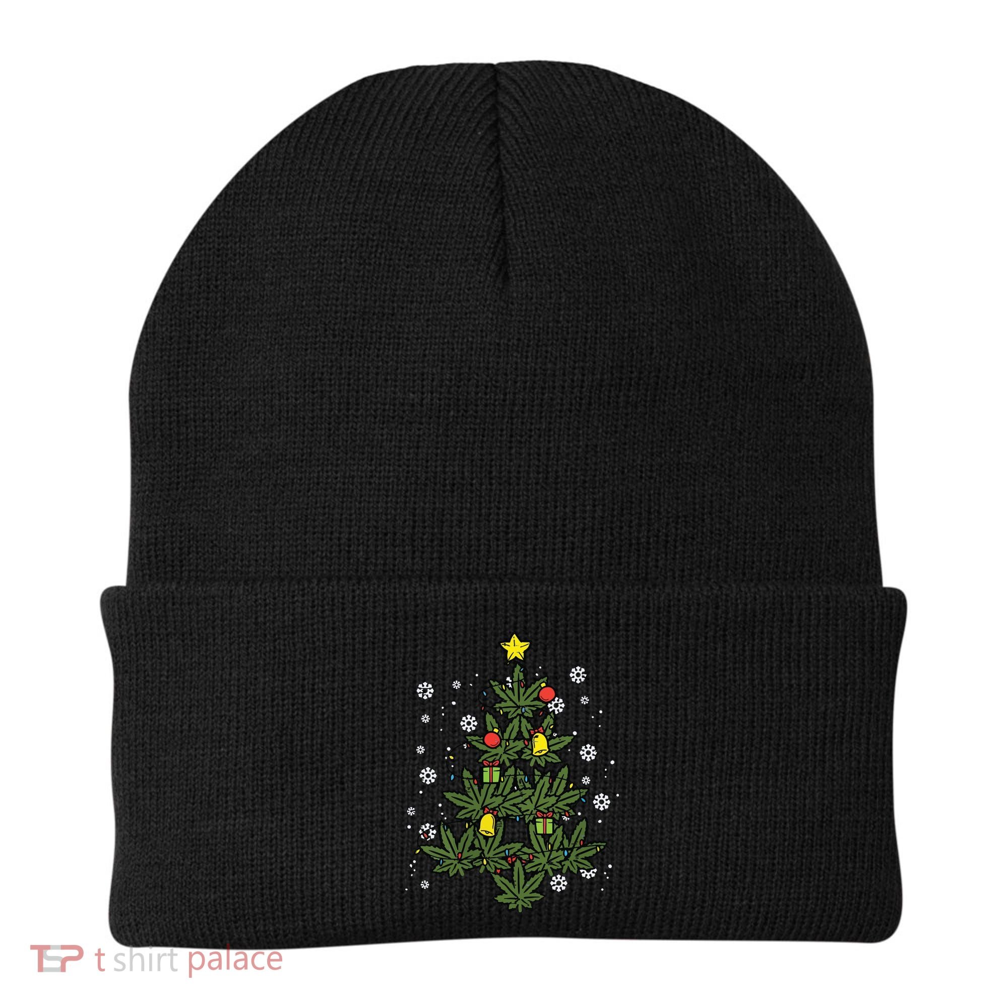 Weed Christmas Tree Xmas Pj 420 Cannabis Marijuana Pot Beanie