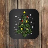 Weed Christmas Tree Xmas Pj 420 Cannabis Marijuana Pot Coaster thumb 0