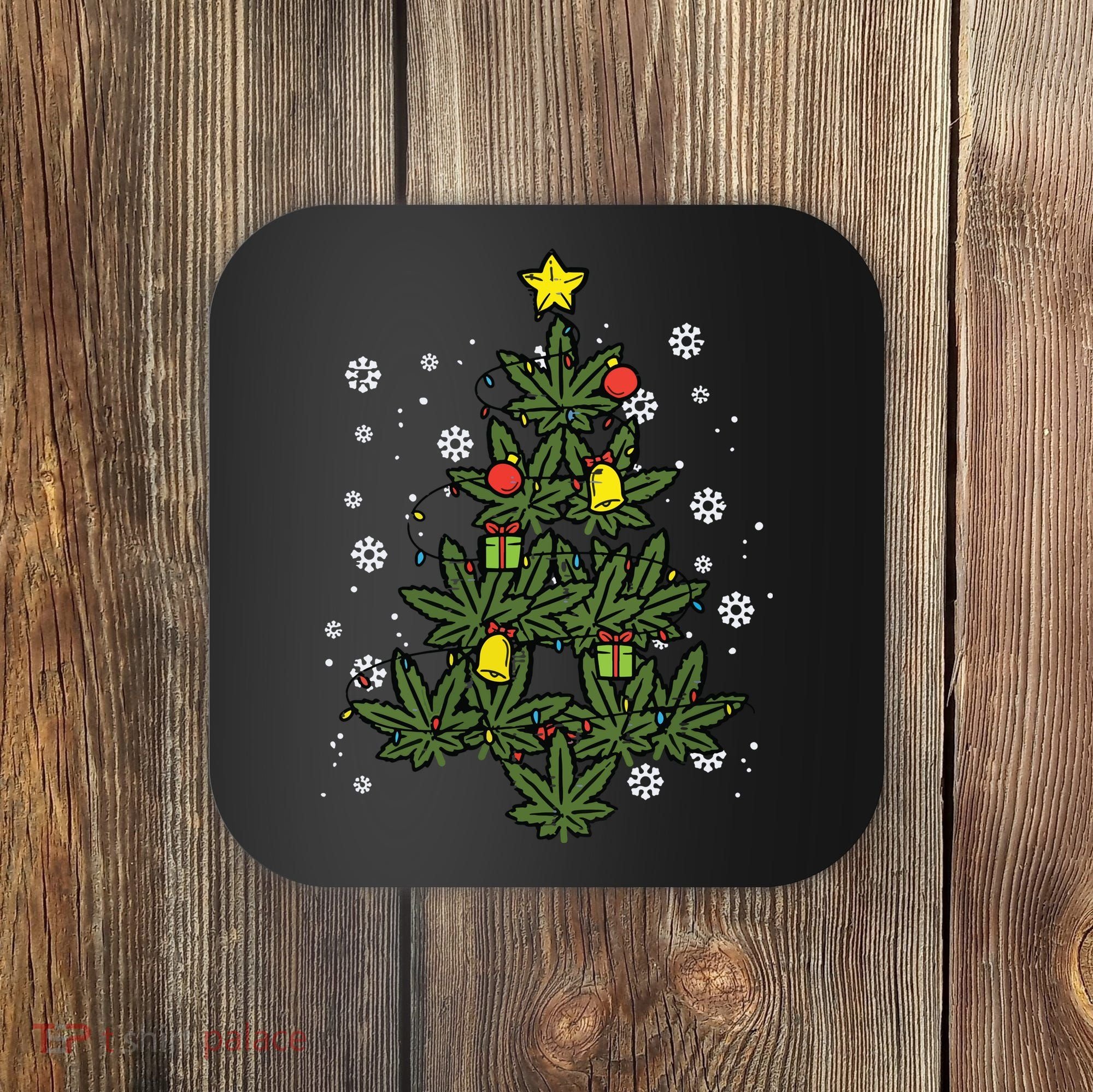 Weed Christmas Tree Xmas Pj 420 Cannabis Marijuana Pot Coaster