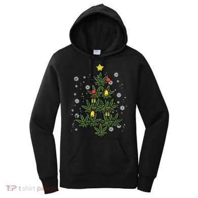 Weed Christmas Tree Xmas Pj 420 Cannabis Marijuana Pot Women's Hoodie