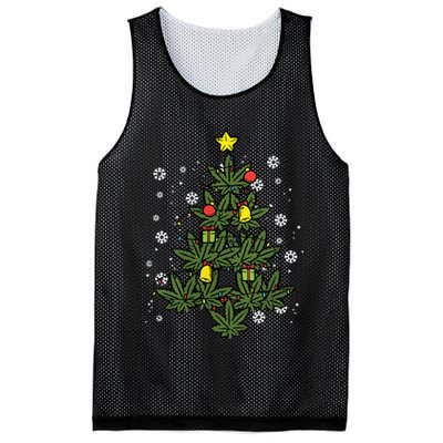 Weed Christmas Tree Xmas Pj 420 Cannabis Marijuana Pot Mesh Reversible Basketball Jersey Tank