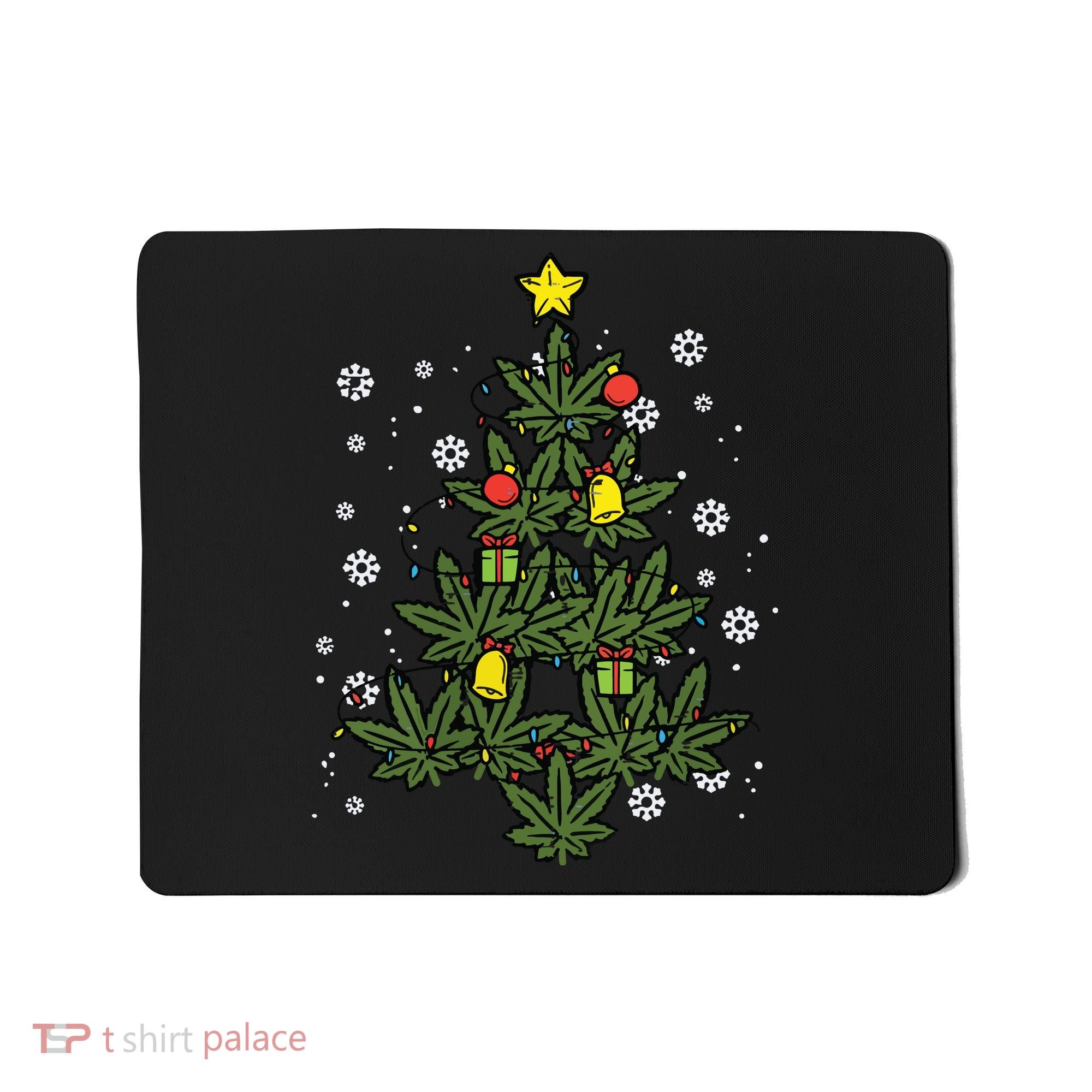 Weed Christmas Tree Xmas Pj 420 Cannabis Marijuana Pot Mousepad