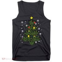 Weed Christmas Tree Xmas Pj 420 Cannabis Marijuana Pot Tank Top thumb 0