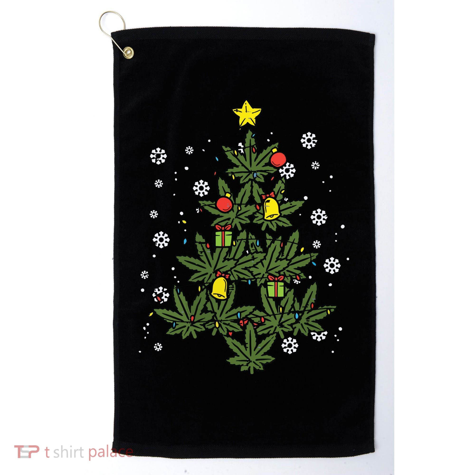 Weed Christmas Tree Xmas Pj 420 Cannabis Marijuana Pot Golf Towel