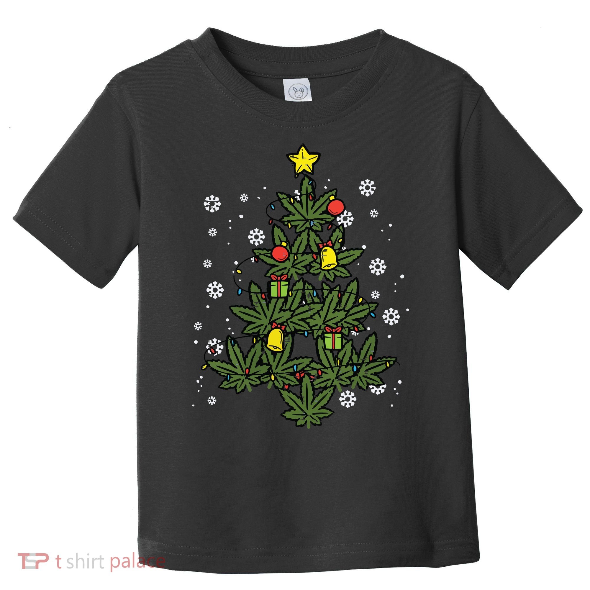 Weed Christmas Tree Xmas Pj 420 Cannabis Marijuana Pot Toddler T-Shirt