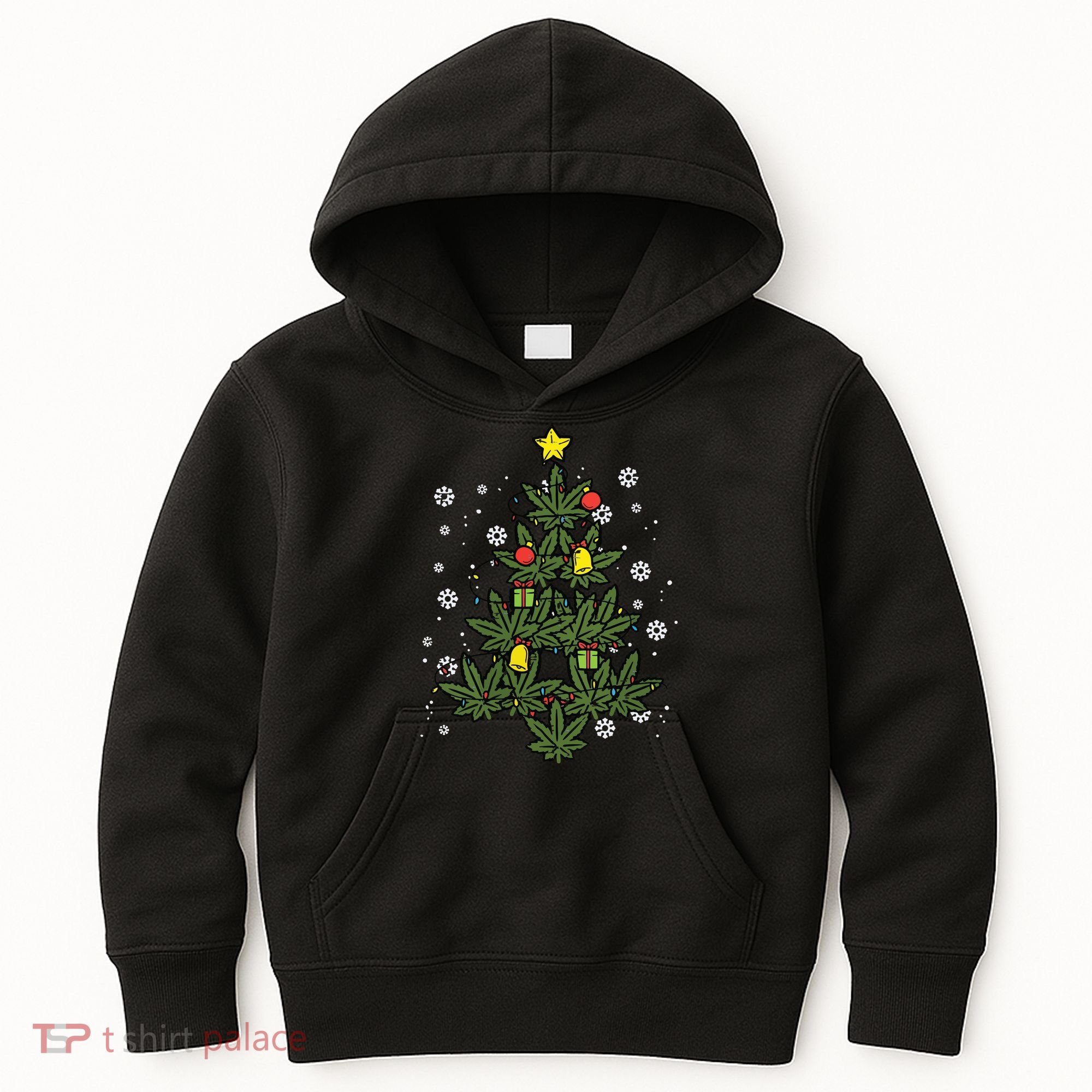 Weed Christmas Tree Xmas Pj 420 Cannabis Marijuana Pot Kids Hoodie