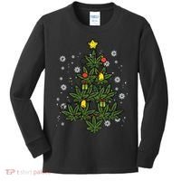 Weed Christmas Tree Xmas Pj 420 Cannabis Marijuana Pot Kids Long Sleeve Shirt thumb 0