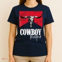 Western Cowgirl Vintage Cowboy Killer Bull Horn T-Shirt thumb 4
