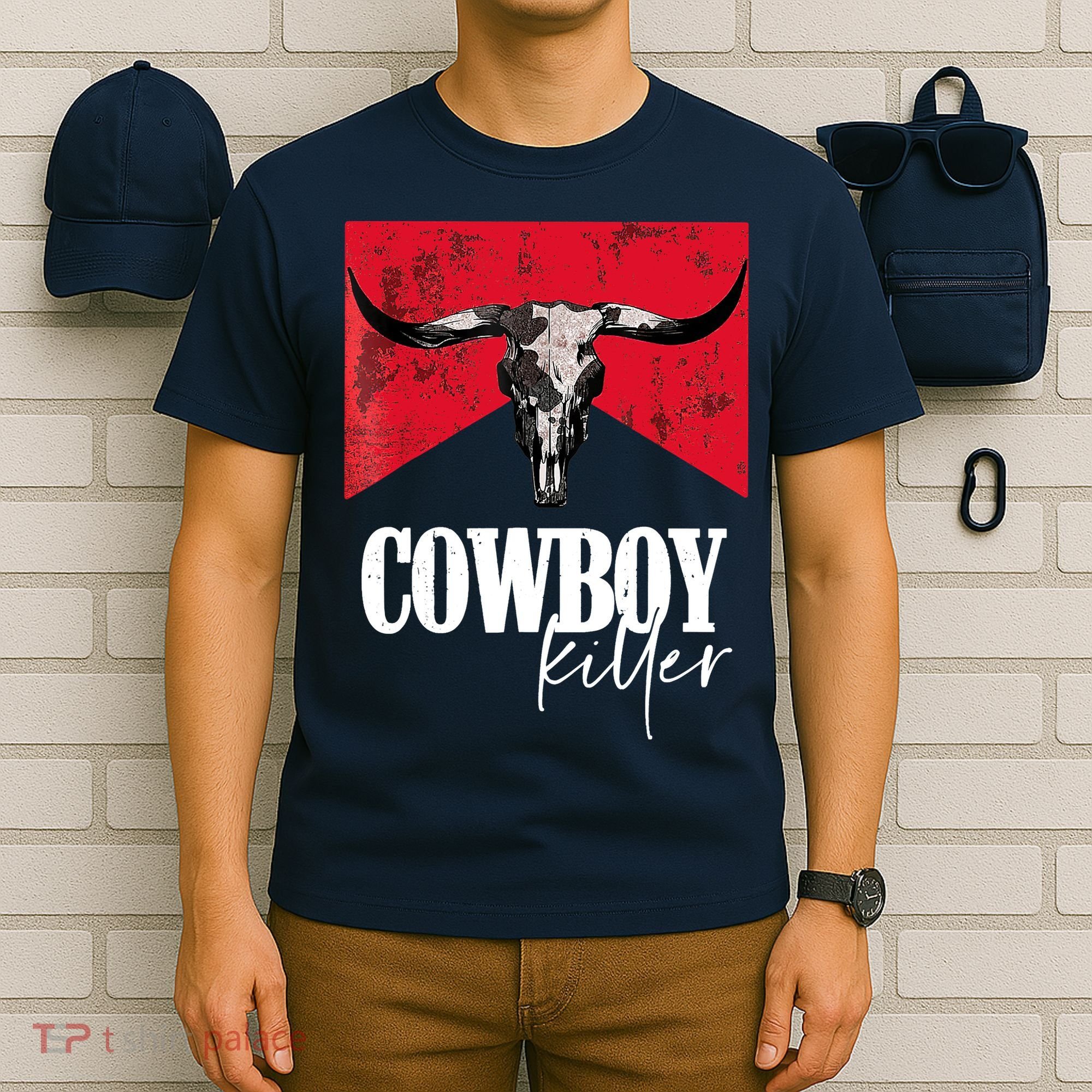 Western Cowgirl Vintage Cowboy Killer Bull Horn T-Shirt