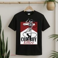 Western Cowboy Vintage Punchy Cowboy Killers Skull T-Shirt thumb 2