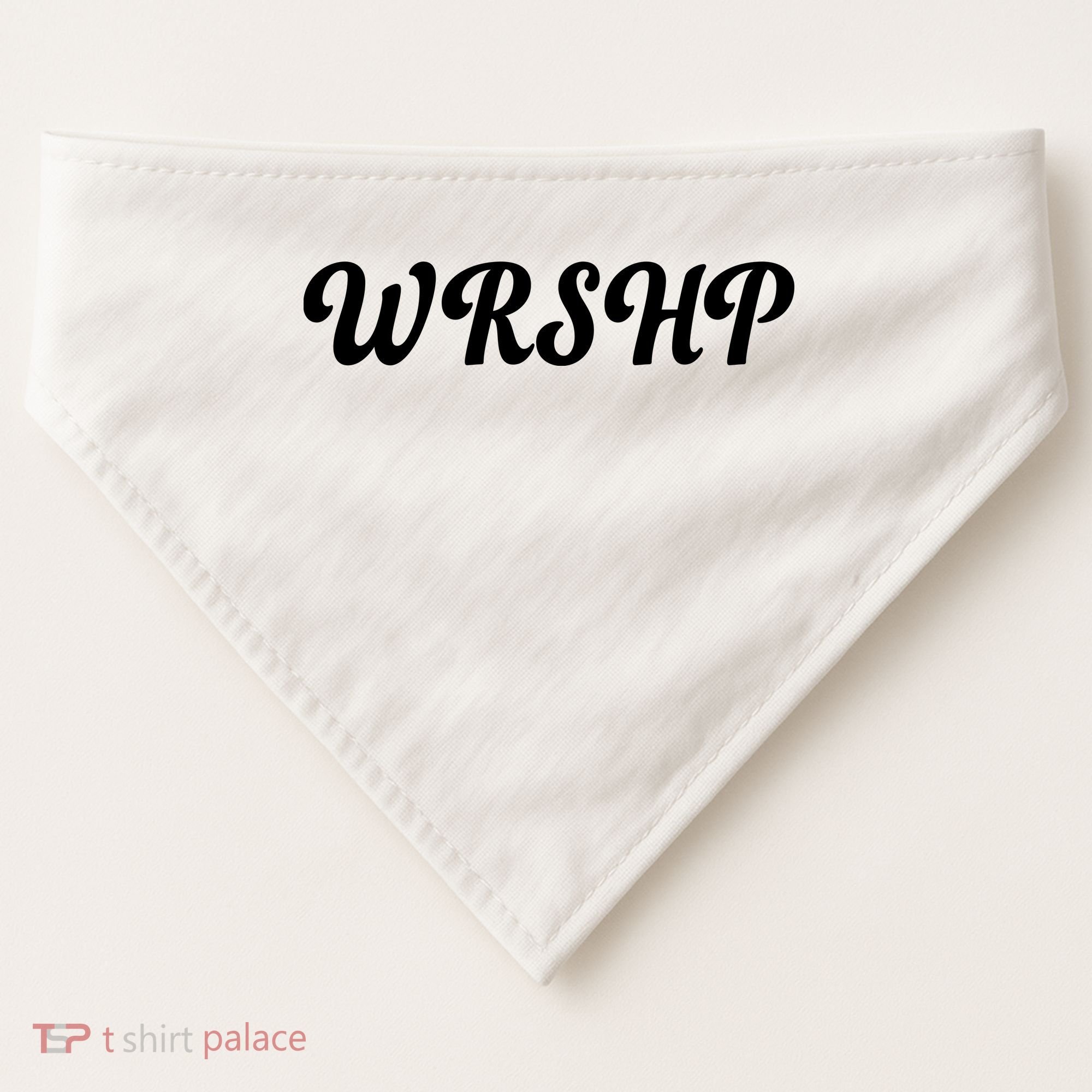 WRSHP Christian Worship Shortened Word USA-Made Doggie Bandana