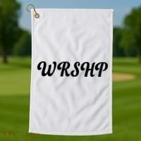 WRSHP Christian Worship Shortened Word Golf Towel thumb 1
