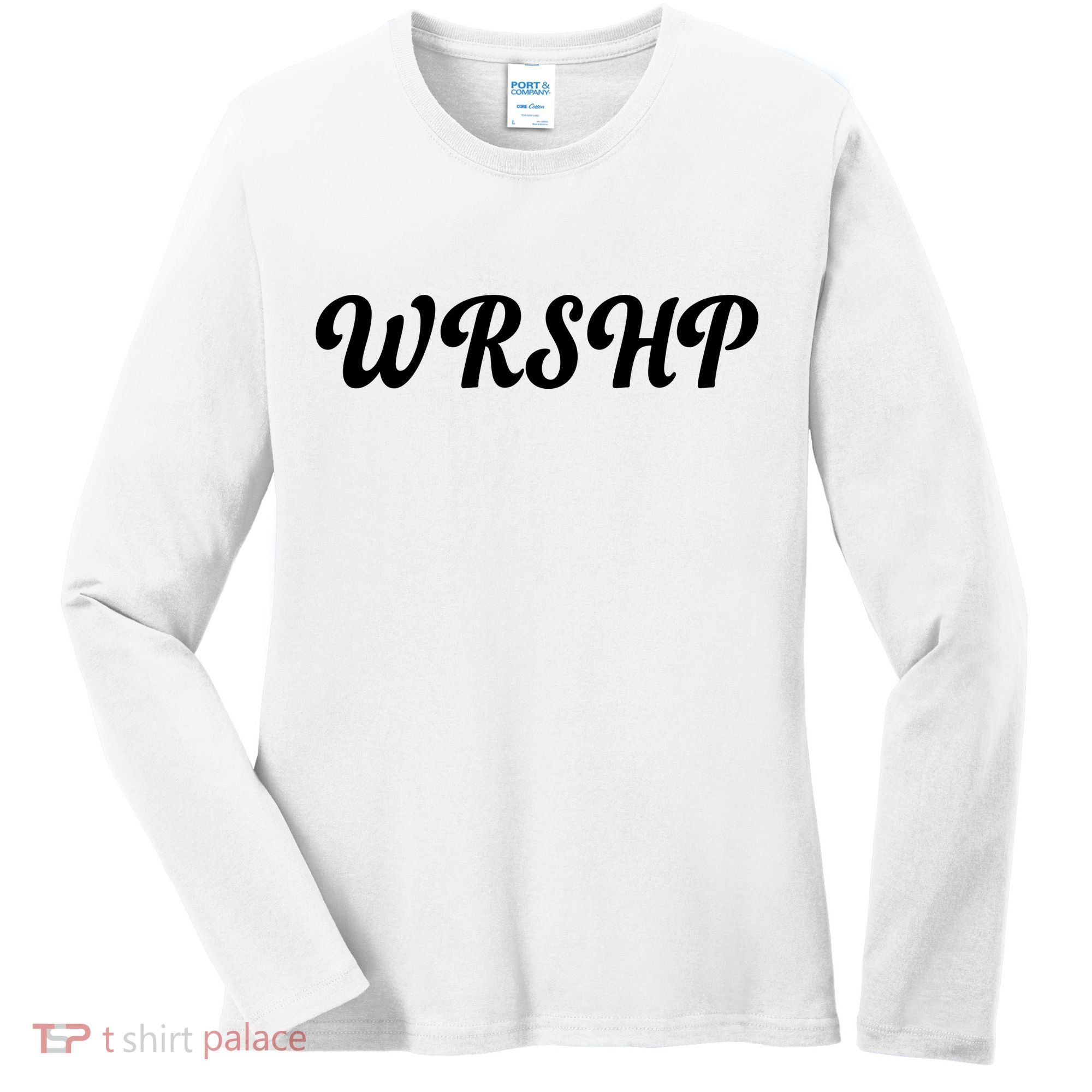 WRSHP Christian Worship Shortened Word Women's Long Sleeve Shirt